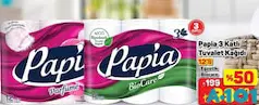 PAPİA 3 KATLI KAĞIDI 12'Lİ TUVALET fiyat ve kampanya bilgisi